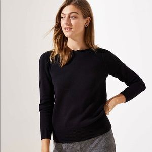 LOFT stitch puff sleeve sweater black